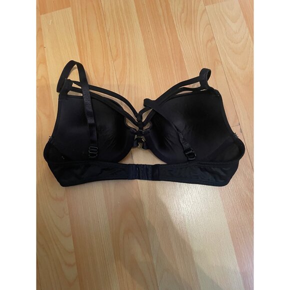Black Felina Padded Underwired Adjust Bra with Gold Ornament Back Close Sz 34B - Picture 4 of 8